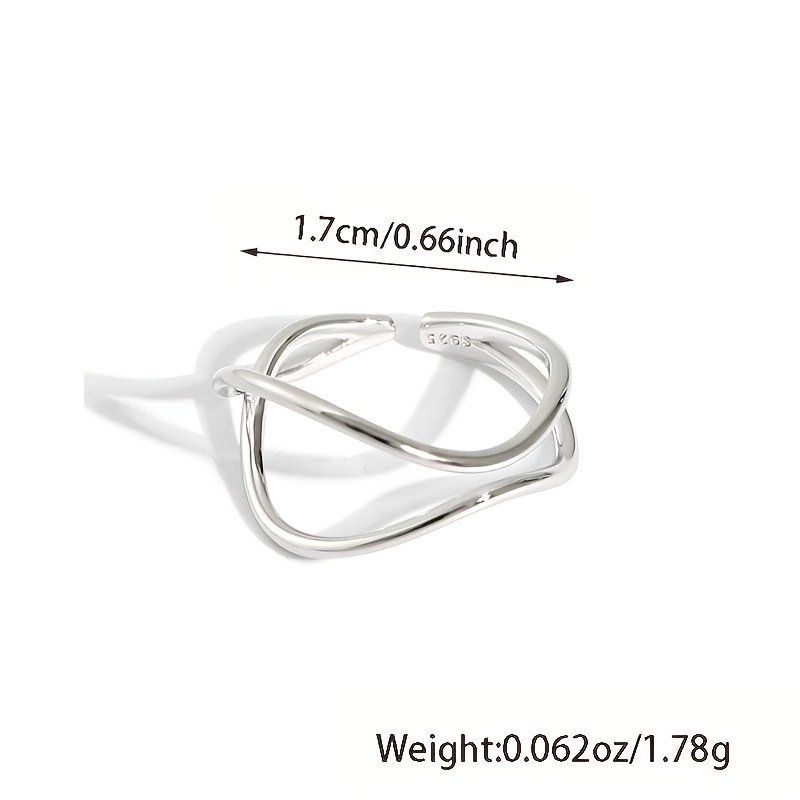 S925 Sterling Silver Double Layer Open Ring Adjustable